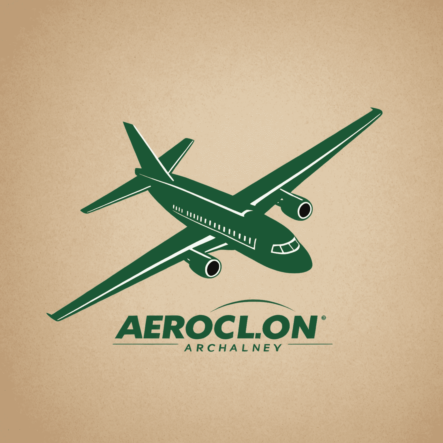 AeroClon logo - A stylized green airplane silhouette with 'AeroClon' text