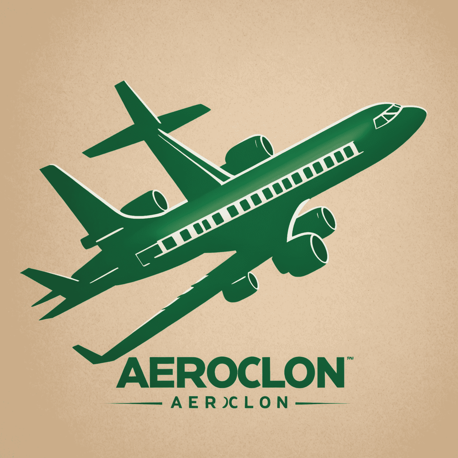 AeroClon logo - A stylized green airplane silhouette with 'AeroClon' text