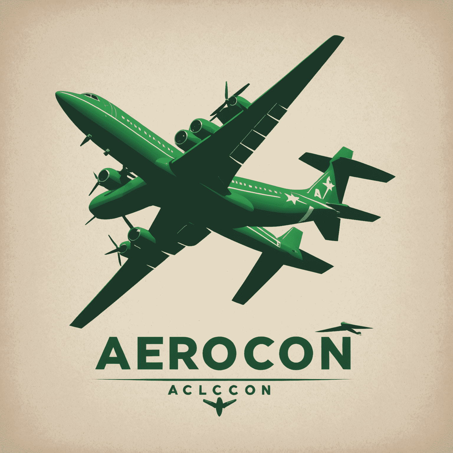 AeroClon logo - A stylized green airplane silhouette with 'AeroClon' text