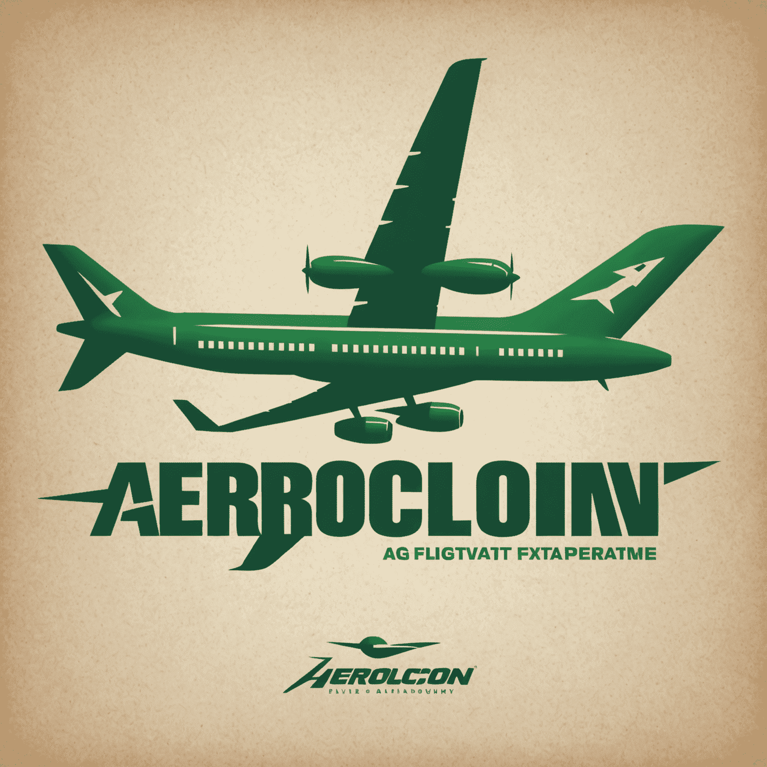 AeroClon logo - A stylized green airplane silhouette with 'AeroClon' text