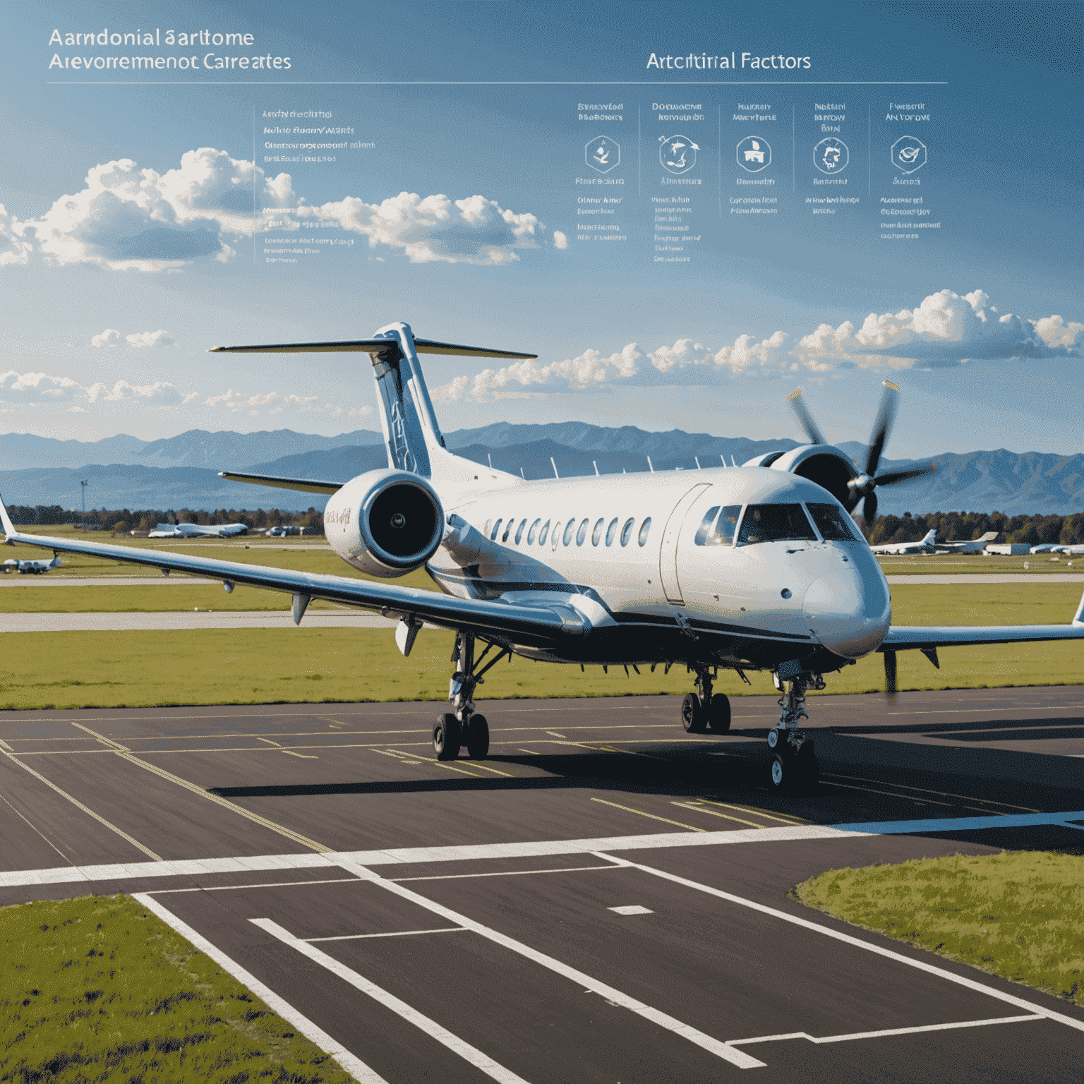 A detailed diagram showing various financial risk factors in aerodrome operations, including regulatory compliance, operational efficiency, and financial stability indicators